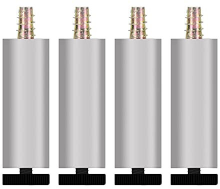 Aluminiumlegierung Möbelfüße Verstellbar Möbelbeine Einstellbare Metall Möbelfüsse Tisch Ersatzkabinettfüße Bett Schrank Sofa Beine Silber 4 Stück (8cm)