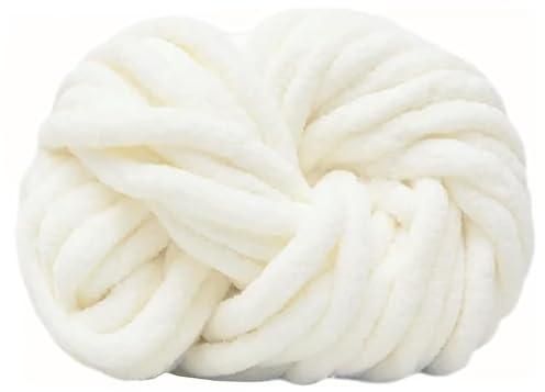 Maxee Dicke Wolle Garn 250g, Sperrige Armstricken Wolle, Soft Arm Knitting, XXL Grobstrick Weiches Wollgarn, zum Häkeln für Decke, Perfekt zum Weben von Haustier Nest, Decken, Zierkissen-Milchweiß
