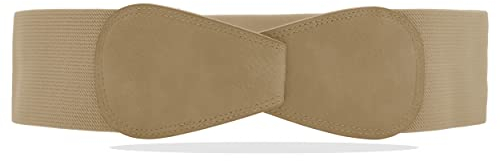 Van Der Rich ® - Obi Gürtel Elastisch Dehnbar Breite 7 cm - Damen (Hellbraun, One Size)