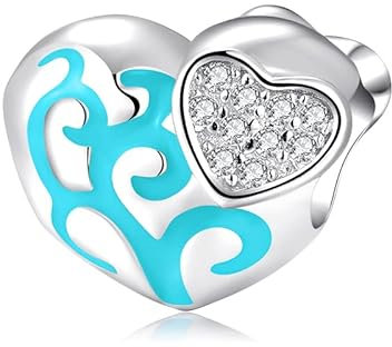 Charm Cuore Albero della Vita azzurro in argento 925 - Les Folies per Pandora