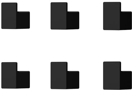Metallbude Kleiderhaken PALO - 6er Set Schwarz - Minimalistische Wandhaken aus Stahlrohr - Vielseitig einsetzbar - 3x3x2 cm