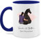 Tasse Tassen 325ml - Pferde - Frau mit Pferd I Wunschtext I Wunschname Text I Geschenk Reiter - 325 ml - Dunkelblau - geschenke für pferdefrauen reitersachen pferden pferd- glühweintassen frauen