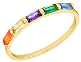 s.Oliver Ring 925 Sterling Silber Damen Ringe, mit Zirkonia synth., Gold, Kommt in Schmuck Geschenk Box, 2035504