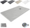 Piatto doccia in resina extra piatta outletaseo – tutte le misure disponibili – texture ardesia antiscivolo – include valvola di scarico + griglia (70 x 80, grigio CEMENTO)