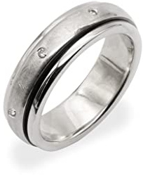 Beweglicher Bandring aus Silber mit Brillanten