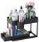 YOUIXU 2 Etagen Unter Waschbecken Regal,Spülschrank Organizer Küchen Organizer mit 4 Haken und 1 Tasse Gewürzregal Unterschrank Schiebeschublade Küchenregal Schrank Organizer Arbeitsplatte