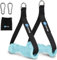 HXD-ERGO Ergonomic Exercise Handles, Resistance Band Handles Cable Machine Attachments for Fitness Workout Gym Pulley Machine LAT Pulldown System, 3 Colors (Blue)