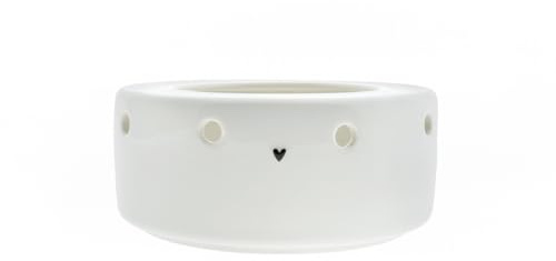 Stövchen Heart Keramik weiß schwarz D15cm LI/Tea HOLD 004WH Keramikgeschirr Küchenaccessoires Gedeckter Tisch