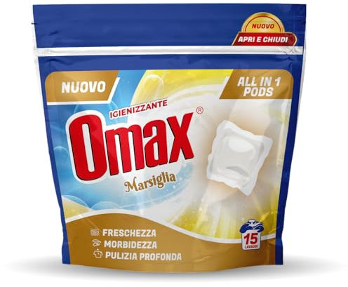 Pods Detersivo Lavatrice In Capsule, 15 Lavaggi, Marsiglia, Freschezza, Morbidezza A Pulizia profonda e E In Cicli Brevi (12)