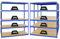 PROREGAL Mega Deal 4er-Set Schwerlastregale Giant Elephant 180x150x60cm mit 5 Ebenen Fachlast 200kg Blau, Kellerregal, Steckregal, Garagenregal, Lagerregal