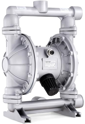 VEVOR Pompa Pneumatica a Doppia Membrana 166 L/min, Pompa Pneumatica a Membrana per Trasferimento di Olio 7,9 bar, Lega di Alluminio, per Petrolio, Gasolio, Fluidi a Bassa Viscosità