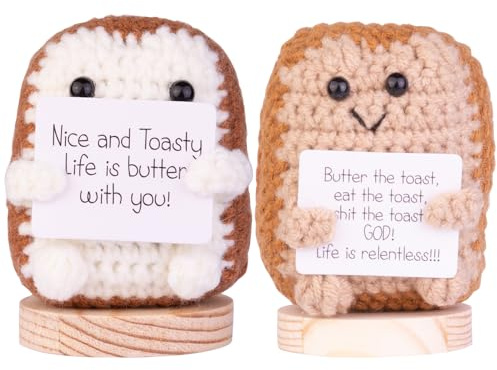Mwmoeen 2 Stück Lustige Positive Kartoffel Pocket Hug Glücksbringer | Positive Kartoffel Geschenke Beste Freundin Geschenke für Freundin Kleine Geschenke für Frauen