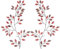 CREATCABIN 2 décoration Murale Forme Feuille d'arbre Métal,Branche D'Olivier Vigne,Feuilles Forgées,Décoration Murale Fer Rouge,Sculpture Branche Défilement Rustique Suspendre pour,Maison,30x18cm