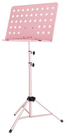 Notenständer, Tragbarer Faltbarer Notenständer, Bandnotenständer, Geeignet für Orchester und Chor (Pink)