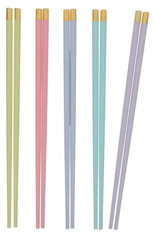 PRETYZOOM 5pares Palillos De Colores Reutilizables Palillos Sushi Antideslizantes Decoración Mesa Fiestas