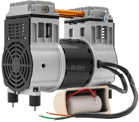 Donened Tête de compresseur d'air 980 W avec 2 silencieux, 1380 tr/min, moteur Pure Copper pour usines, maisons, réparation automobile