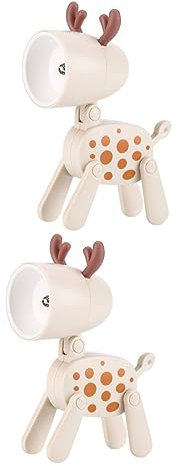 HOMSFOU 2stücke Cartoon Reh Nachtlicht Led Nachttischlampe Für Kinderzimmer Einstellbare Tischlampe Warmes Licht Ohne Batterie Dekoration Für Schlafzimmer