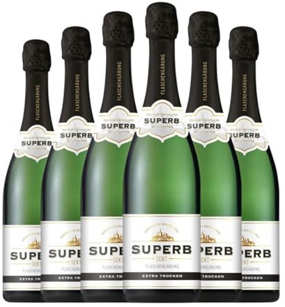 Geldermann Superb Sekt Extra Trocken 75 cl Weißer Sekt (Karton mit 6 Flaschen von 75 cl)
