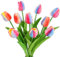 JUSTOYOU Ramo de 10 tulipanes artificiales de látex con tacto real, flores falsas de tulipán en color arcoíris, ideal para bodas, decoración del hogar y jardín (arcoíris, 10 piezas)