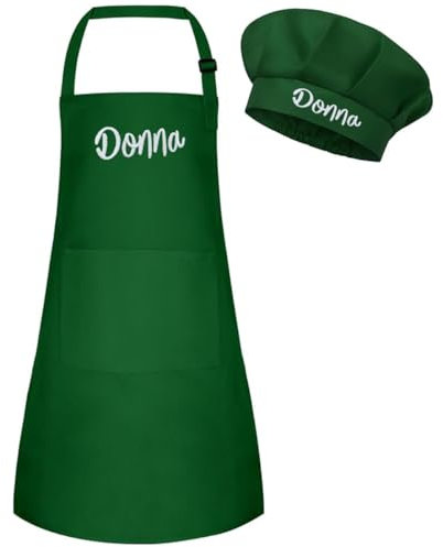 Conjunto Personalizado Gorro De Cocinero Y Delantal For Niños Con Su Nombre Gorros De Cocinero Profesional Panadero For El Hogar Cocina Escuela Totalmente Ajustable, Personalizado Con Cualquier
