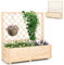HOMASIS Fioriera con Grigliato per Rampicante, Vaso con Spalliera da Esterno in Legno con Sistema di Drenaggio, Portapiante Orto Rialzato da Giardino, Terrazzo, Balcone, Naturale (98 x 35 x 101 cm)