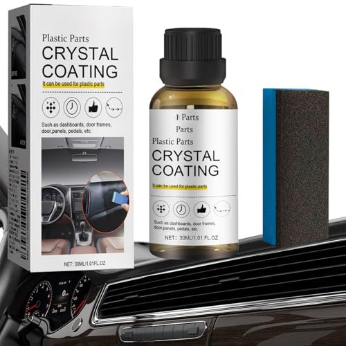 Nettoyant Voiture Interieur, Crystal Coating Voiture Plastique Cuir Rénovation Revêtement, Renovateur Plastique Restaurateur Plastique, Éclat Garnitures Noires - Revitalisant Aspect Neuf (1 Pcs)