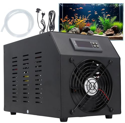 HpLNDas Aquarium Water Chiller 1/4HP Cold Immersion Chiller with Pump and Flexible Hose, Aquarium Cooler 16 Gallons 60 litres for Axolotl,Cooling&Heating