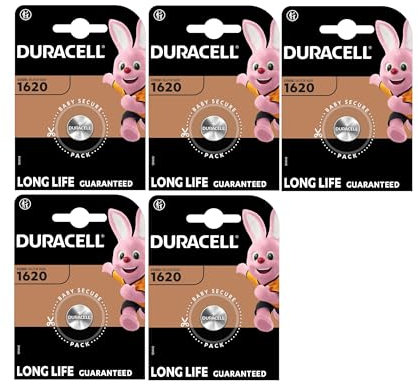 5 x Duracell 1620 (5 Blister à 1 Batterie) 5 Batterien (CR1620)