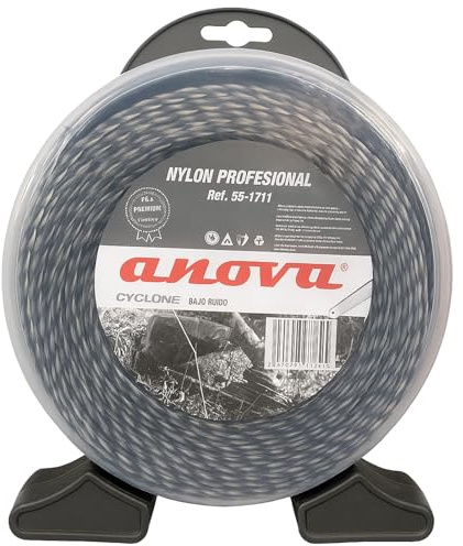 Hilo Desbrozadora Profesional Nylon Trenzado Gris Cyclone 4mm Resistente Alta Velocidad Corte Preciso 28 Metros Compatibilidad Universal Césped Maleza Jardín Matorrales Uso Intensivo Alta Durabilidad