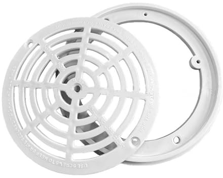 Pool Main Drain Cover,7.2 Inch Outlet Cover Replacement Suction Drainage Accessories for Inground Pools Drainer (Cover+Base)