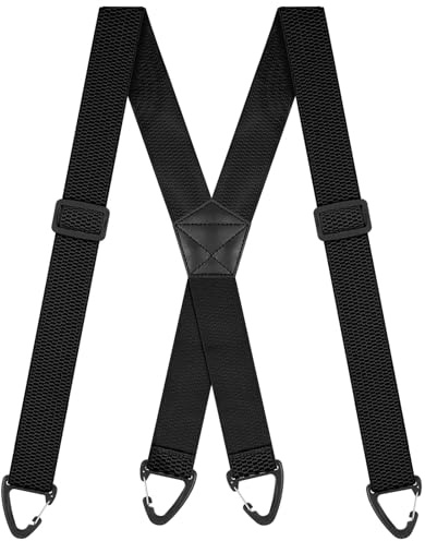 BSBUY Herren Hosenträger Extra Stark Breit 3,8 Cm mit Sehr Starken 3 Metall Druckknopf-Schlaufen Heavy Duty Braces Einstellbar Elastisch Einheitsgröße Hosenträger Damen für Arbeitshose Latzhose Y Form