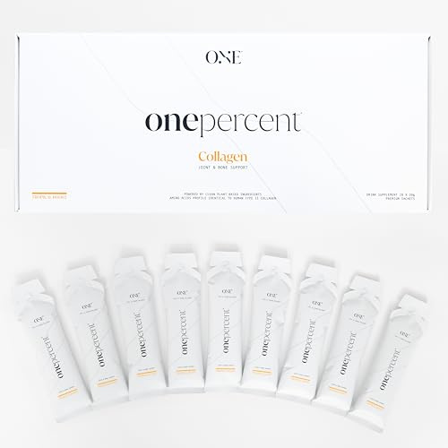 Liquid Collagen Sachets for Joints and Bones - No Mixing Required - Aids Sports Recovery - Plant Based Type 2 Collagen with Vitamins & Glucosamine - One Percent Supplements
