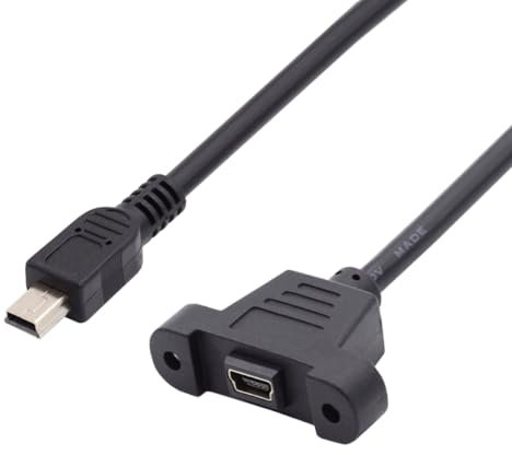 Cablecc panel Mount tipo mini USB pin maschio a femmina adattatore cavo con viti 50 cm