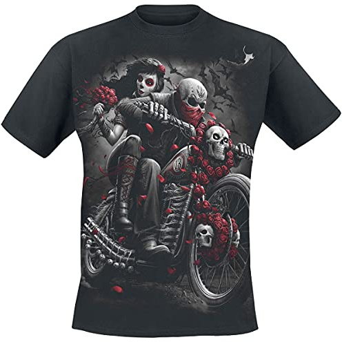 Spiral DOTD Bikers Men's T-Shirt Black Gothic Horror Rockwear