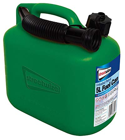 MP Essential Durable Plastic Jerry Fuel Oil Water Petrol Diesel Can Container & Funnel (Green - PETROL)