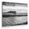 BilderKing Atemberaubendes schwarz weiss Nordsee Leinwand-Bild 50x50cm, Motiv Insel Föhr. Ein einzigartiges Wandbild als Deko für Wohnzimmer, Schlafzimmer, Küche. Aufgespannt auf Holzrahmen
