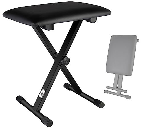 EASTROCK Verstellbare Klaviertastaturbank, X-Style Hocker Stuhl Sitz für elektronische Keyboards & Digitalpianos (Originalversion)