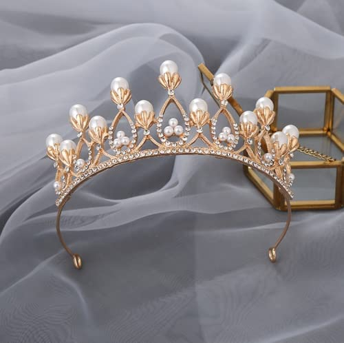 Hochzeit Braut Strass Tiara Krone Haarband Perle Stirnband Krone für Frauen Strass Hochzeit Krone Kostüm Party Zubehör