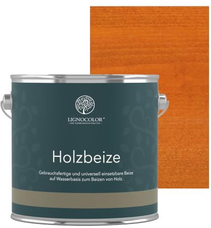 Lignocolor Holzbeize auf Wasserbasis 5 L (Kirschbaum dunkel) | Beize auf Wasserbasis zum Färben von Möbeln & Holz im Innenbereich – lichtecht und blutet nicht in den Lack.