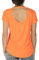 icyzone Damen Yoga T-Shirt Rückenfrei Sport Freizeit Tops Kurzarm Oberteile Loose Casual V-Ausschnitt Shirt (L, Orange)