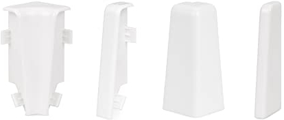 KGM Zubehör-Set für Sockelleiste MEGA-Profil (20x58mm) weiß - Maße: 20x58mm - 4 Innenecken, 2 Außenecken, 2 Verbinder und 2 Endkappen