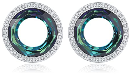 LOUISA SECRET Ohrringe für Damen, Fröhliches Riesenrad Kristall für Edelstahl Damen Ohrstecker Weihnachten Geburtstags Valentinstag Schmuck Geschenke für Frauen Mama Frau Sie