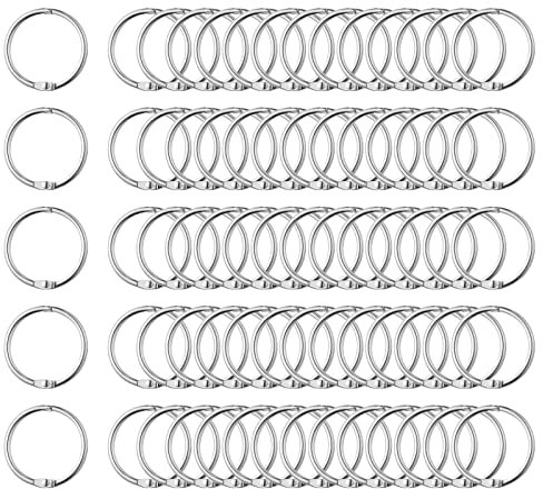 Yafe 120 pcs Silver Binder Rings, 20mm/0.78 Inch Small Book Binder Rings for Office, School, Home, Index Cards, Notebook