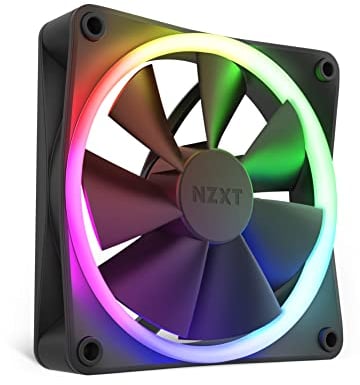 Nzxt F120 RGB Fans - RF-R12SF-B1 - Advanced Lighting Adjustment - Whisper Quiet Cooling - Single Fan and Controller Required & Not Included) - 120 mm Fan - Black