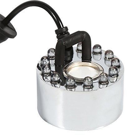 Acouto Nebelmaschine, 24 V Farbwechsel Ultraschall-Nebelmaschine Wasserbrunnen Teichzerstöuber Luftbefeuchter 12 LED Nebelwasserbrunnen Party(2)
