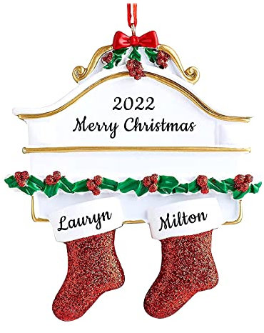 Personalisierte Weihnachtsstrumpf Ornamente 2024 Familie von 2,3,4,5,6,7,8 benutzerdefinierte Name Ornament mit Text, benutzerdefinierte Weihnachtsdekoration Geschenke