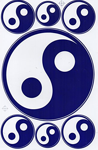 1 Bogen - Frieden Sympol Ying Yang Sticker Motorsport Motocross Auto Roller Tuning Aufkleber Folie 1 Blatt 270 mm x 180 mm wetterfest oder auch für Modellbau