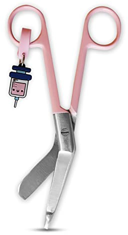 Verbandschere, stumpfe Spitze, Edelstahl, Designschere, unverwechselbarer Schlüsselanhänger (rosa Schlüsselanhänger)