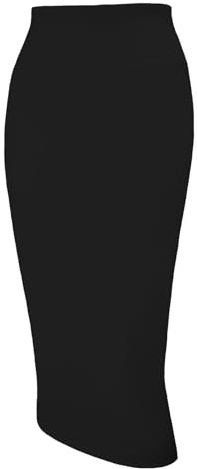 Tapata Women's Office Work Pencil Skirt Stretch High Waist Below Knee Bodycon for Business Casual, Black, X-Large