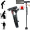 SUQ Alarm Faltbar Cane - Eleganter Gehstock aus Aluminium, Klappbar, Spazierstock für Damen und Senioren, Leichtgewichtiger Höhenverstellbarer Bergstock